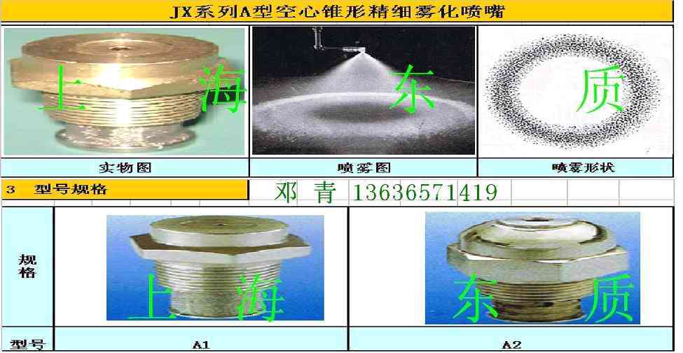 JX系列A型精细雾化喷嘴